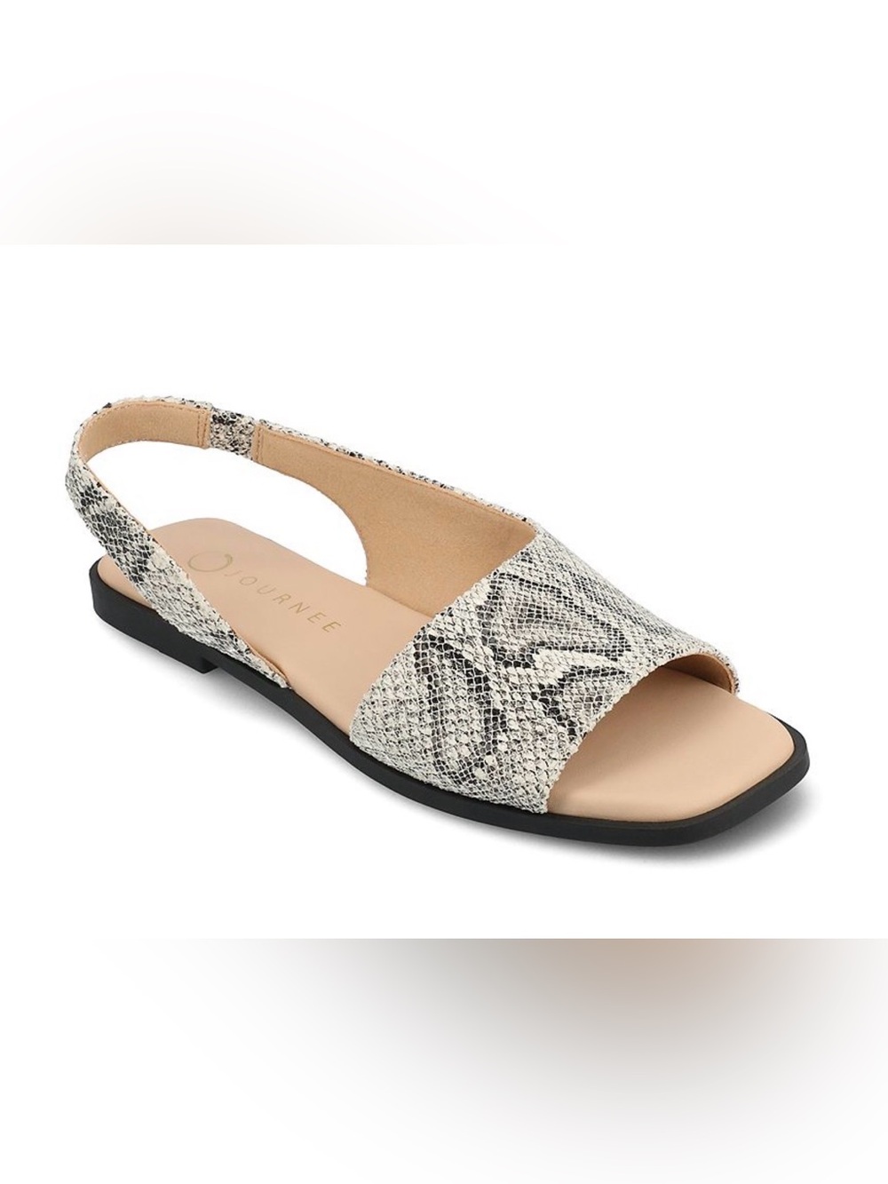 Journee Snakeskin Slingback Sandals (NWT) 7.5